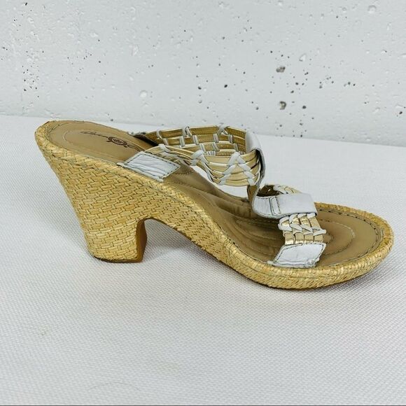 Born Crown size 8 White & Silver Sandal Heels - Picture 9 of 13